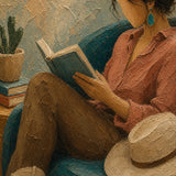 Sunlit Chapter detail showing the painted subject and textured color