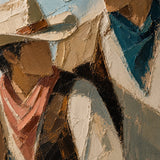 Dustbound Companions detail showing the painted subject and textured color