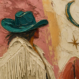 Moonlit Highball detail showing the painted subject and textured color