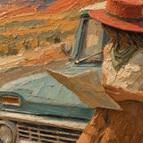 Route to the Mesa detail showing the painted subject and textured color