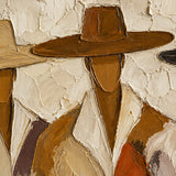 Western Trio - painted subject and impasto detail