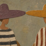 Striped Conversation - painted subject and impasto detail