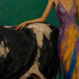 Emerald Encounter - painted subject and impasto detail