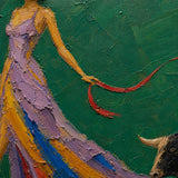 Crimson Walk - painted subject and impasto detail