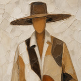 Patchwork Cowboy - painted subject and impasto detail