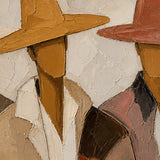 Western Quartet - painted subject and impasto detail