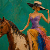 Painted Rider - painted subject and impasto detail