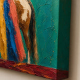 Painted Rider - canvas edge and painted side detail