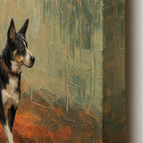Dog Walk - canvas edge and painted side detail