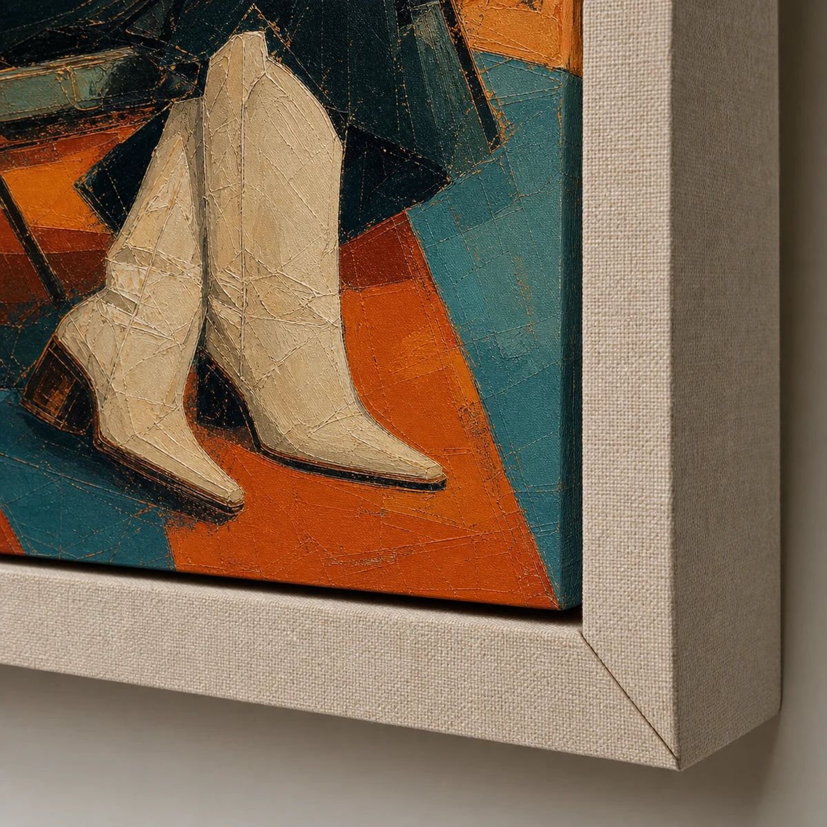 Between Rides detail showing the artwork edge and canvas side