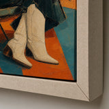 Crimson Stillness detail showing the artwork edge and canvas side