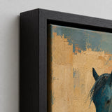 Blue Hour Mare detail showing the artwork edge and canvas side