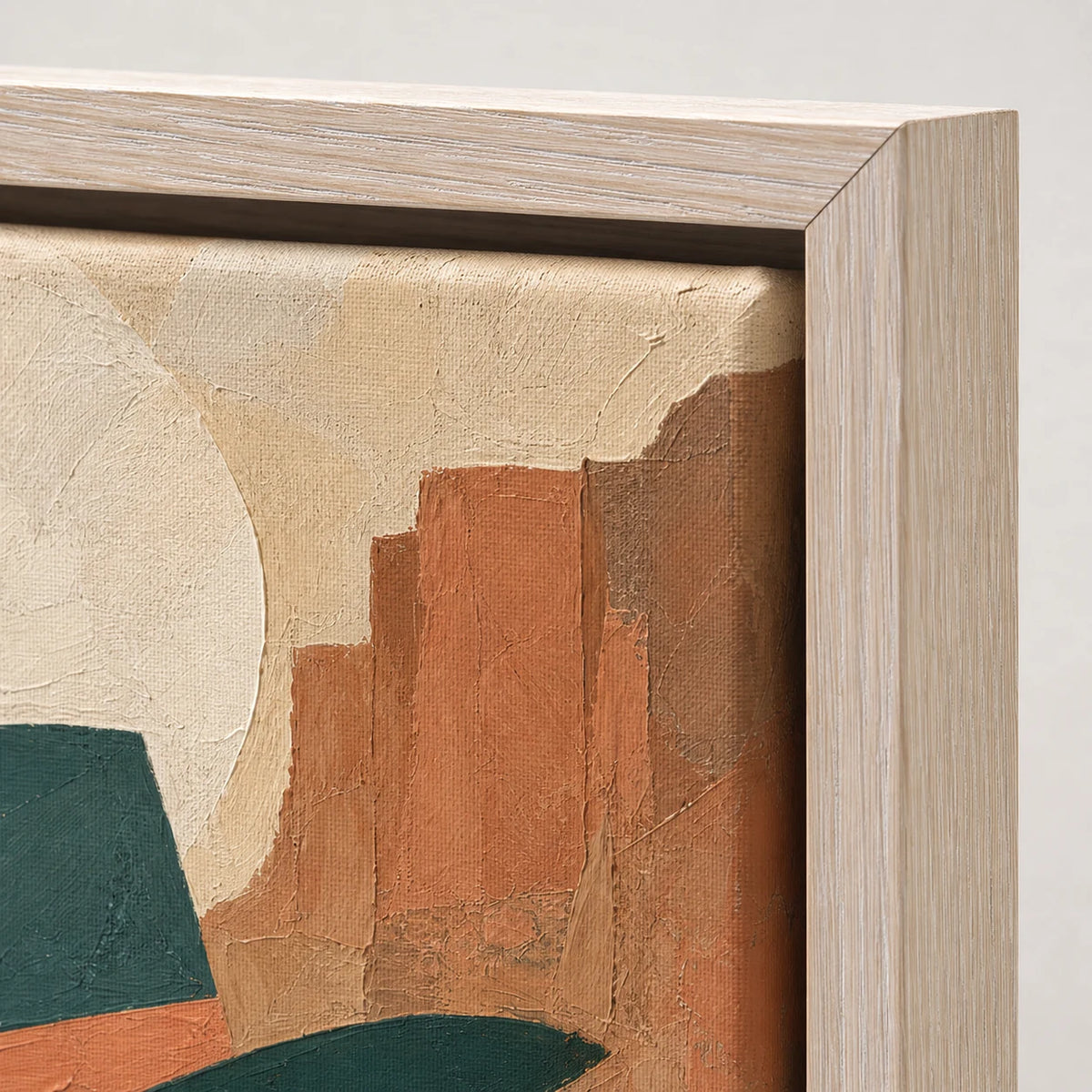 Teal Reverie detail showing the artwork edge and canvas side