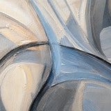 Glasswater Motion - hand-painted vertical oil painting in a styled interior