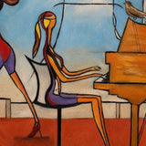 After Hours detail showing seated figures and warm ochre forms