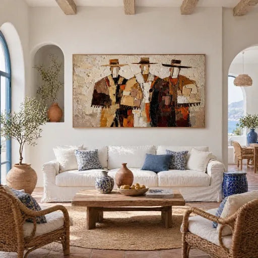 Three Silent Guardians - hand-painted animal oil painting on canvas by Realoilart