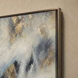 Gilded Drift - hand-painted abstract oil painting in a styled interior