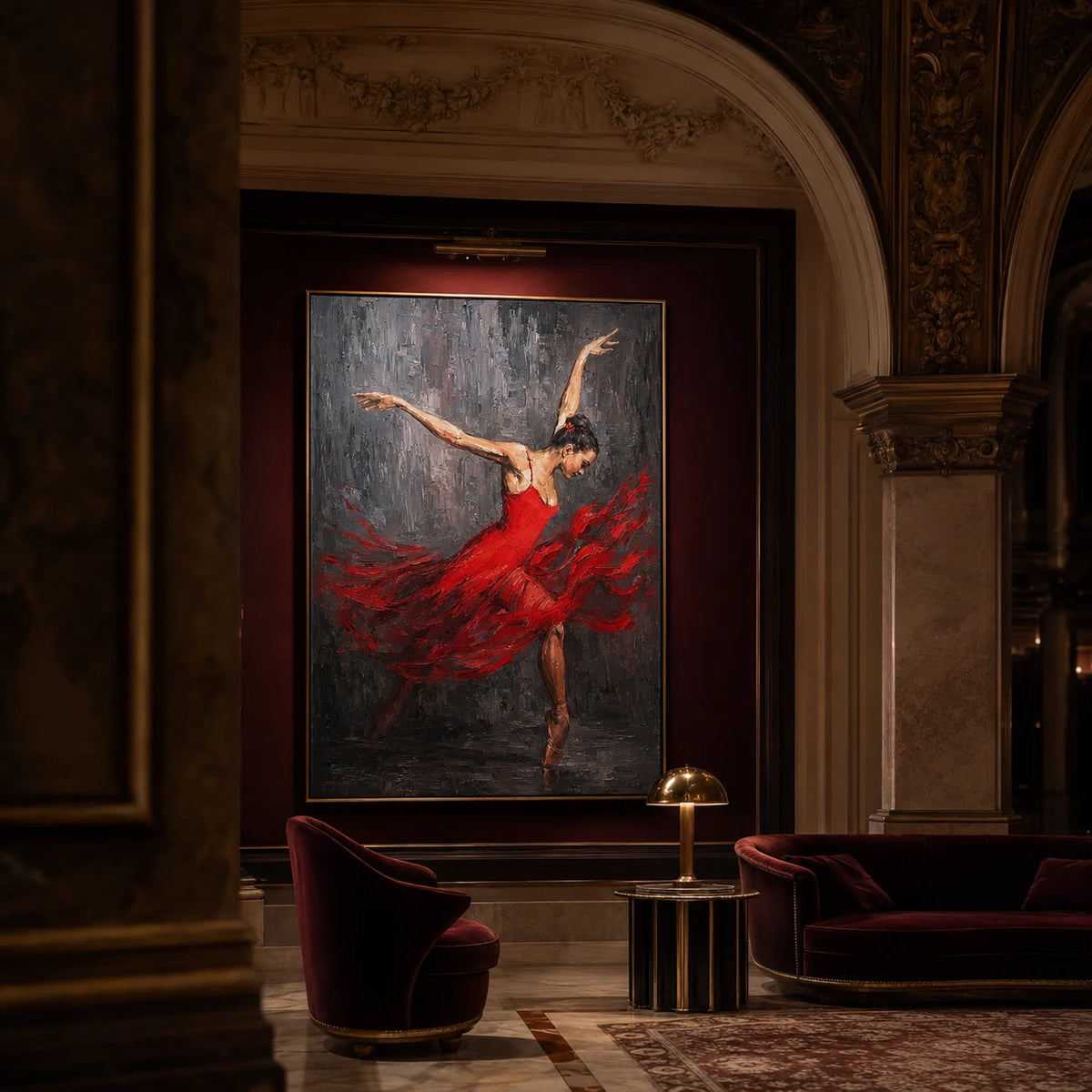 Arabesque displayed in an arched interior