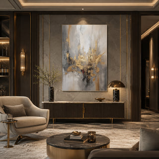 Golden Bloom — hand-painted oil painting on canvas