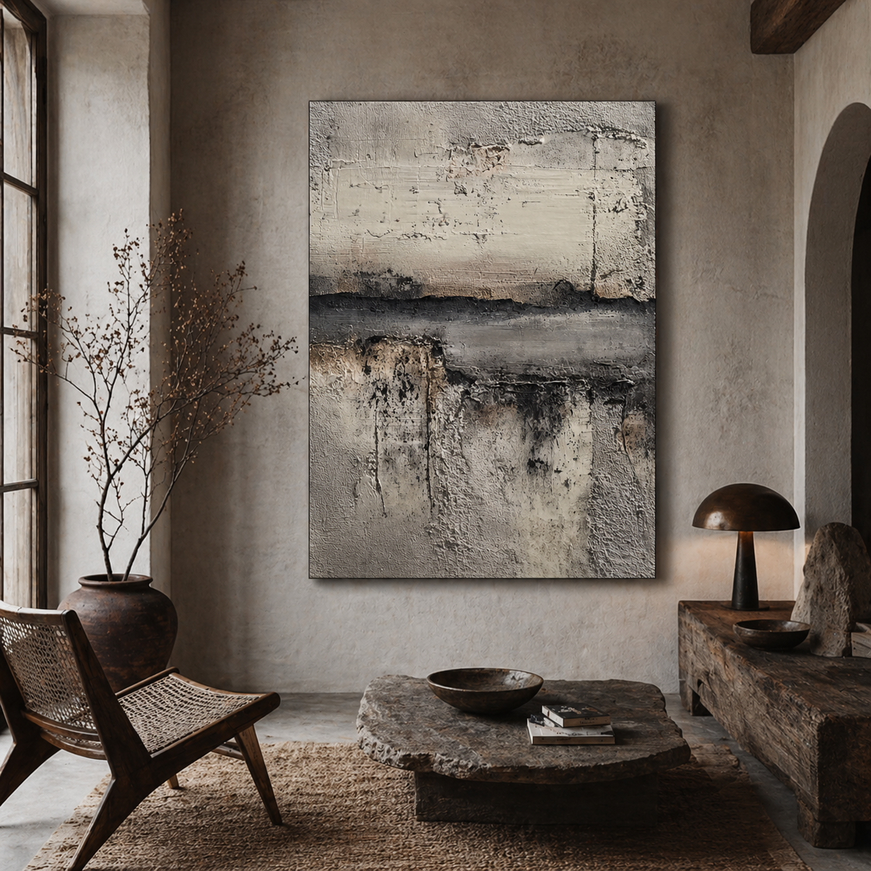 Weathered Horizon - hand-painted landscape oil painting on canvas by Realoilart