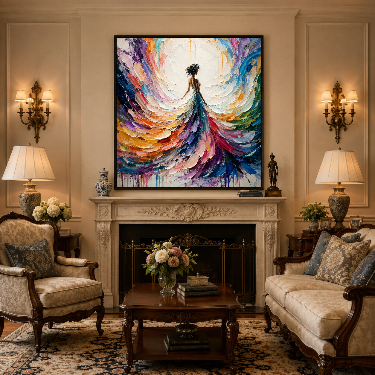 Aurora Plume - hand-painted portrait oil painting on canvas by Realoilart