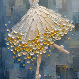 Petal Pirouette abstract oil painting, hand-painted on canvas