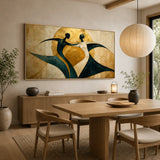 Golden Waltz abstract oil painting, hand-painted on canvas