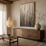 Gilded Rain abstract oil painting, hand-painted on canvas