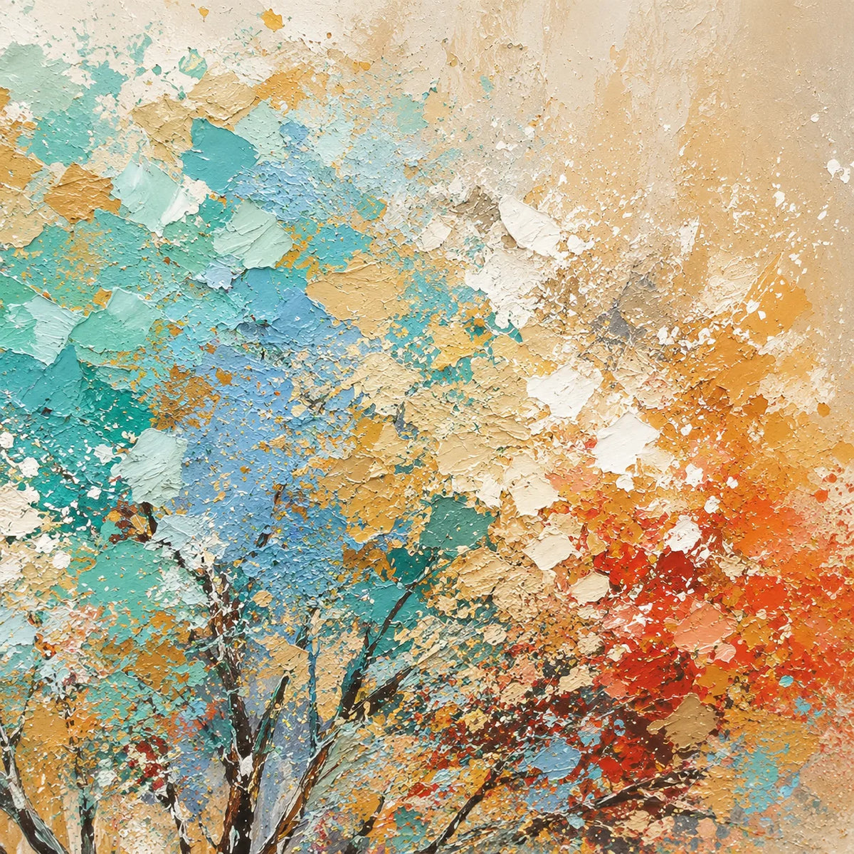 Vernal Crown - hand-painted landscape oil painting on canvas detail 7 by Realoilart