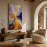 Amethyst Burst abstract oil painting, hand-painted on canvas