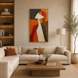 Sienna Silhouette abstract oil painting, hand-painted on canvas