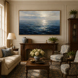 Ocean Shimmer abstract oil painting, hand-painted on canvas