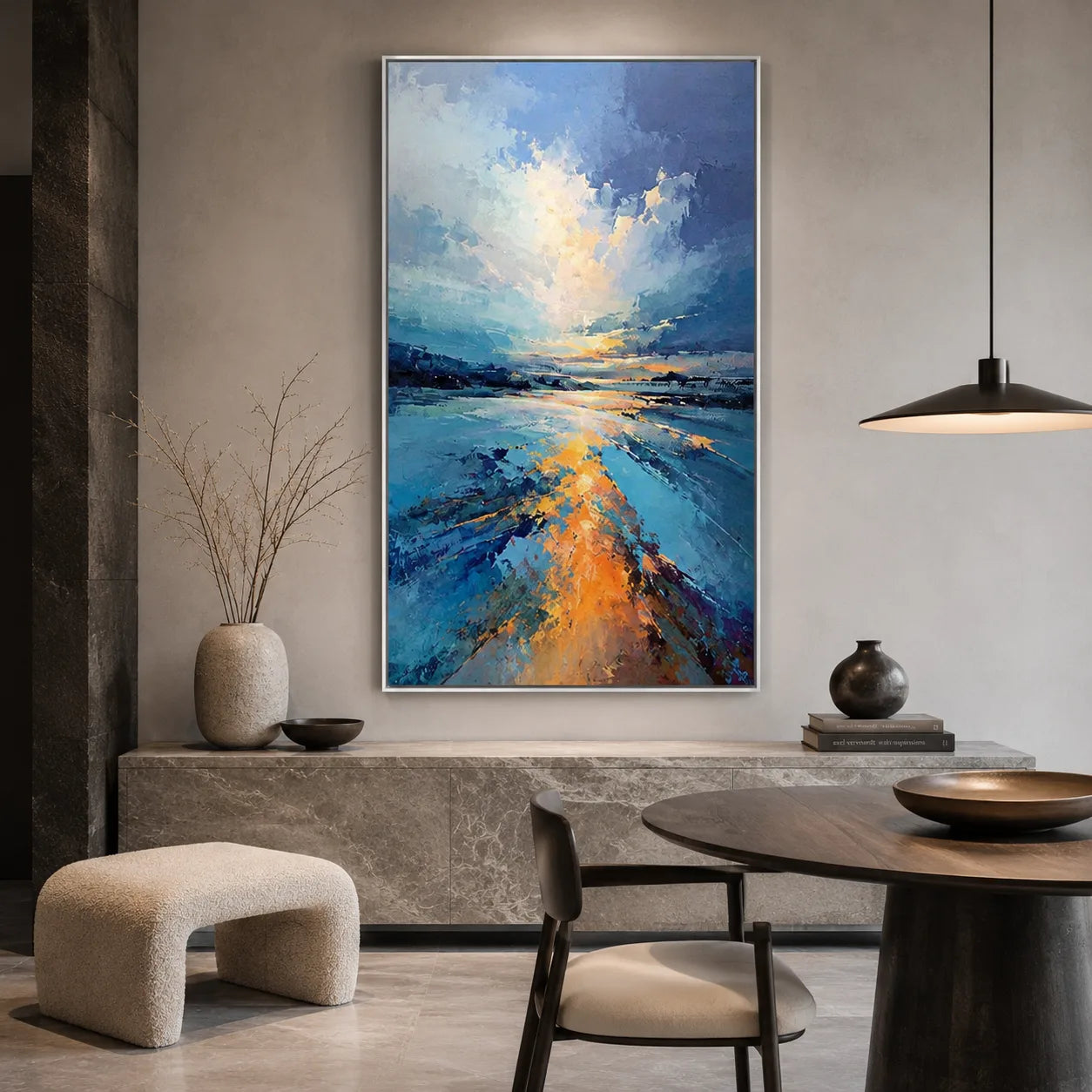 Solstice Tide - hand-painted coastal oil painting on canvas by Realoilart
