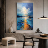Tidal Glow abstract oil painting, hand-painted on canvas