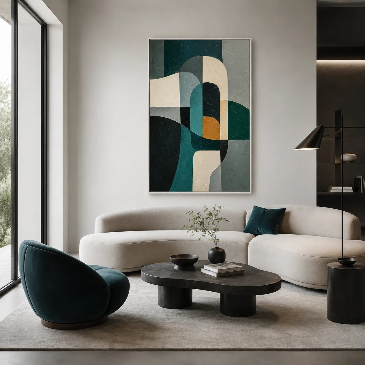 Verdigris - hand-painted abstract oil painting on canvas by Realoilart