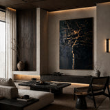 Golden Fracture — hand-painted oil painting on canvas