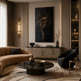 Golden Fracture — hand-painted oil painting on canvas