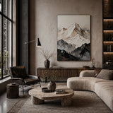 Summit Veil - hand-painted landscape oil painting on canvas detail 4 by Realoilart