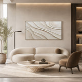 Quiet Strata - hand-painted coastal oil painting on canvas detail 3 by Realoilart