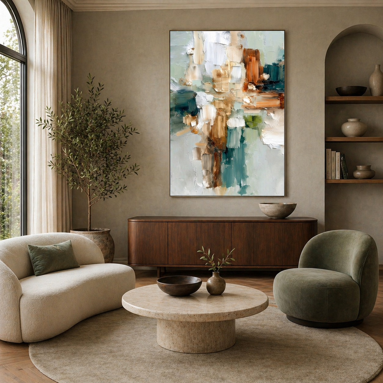 Fragmented Light - hand-painted landscape oil painting on canvas by Realoilart