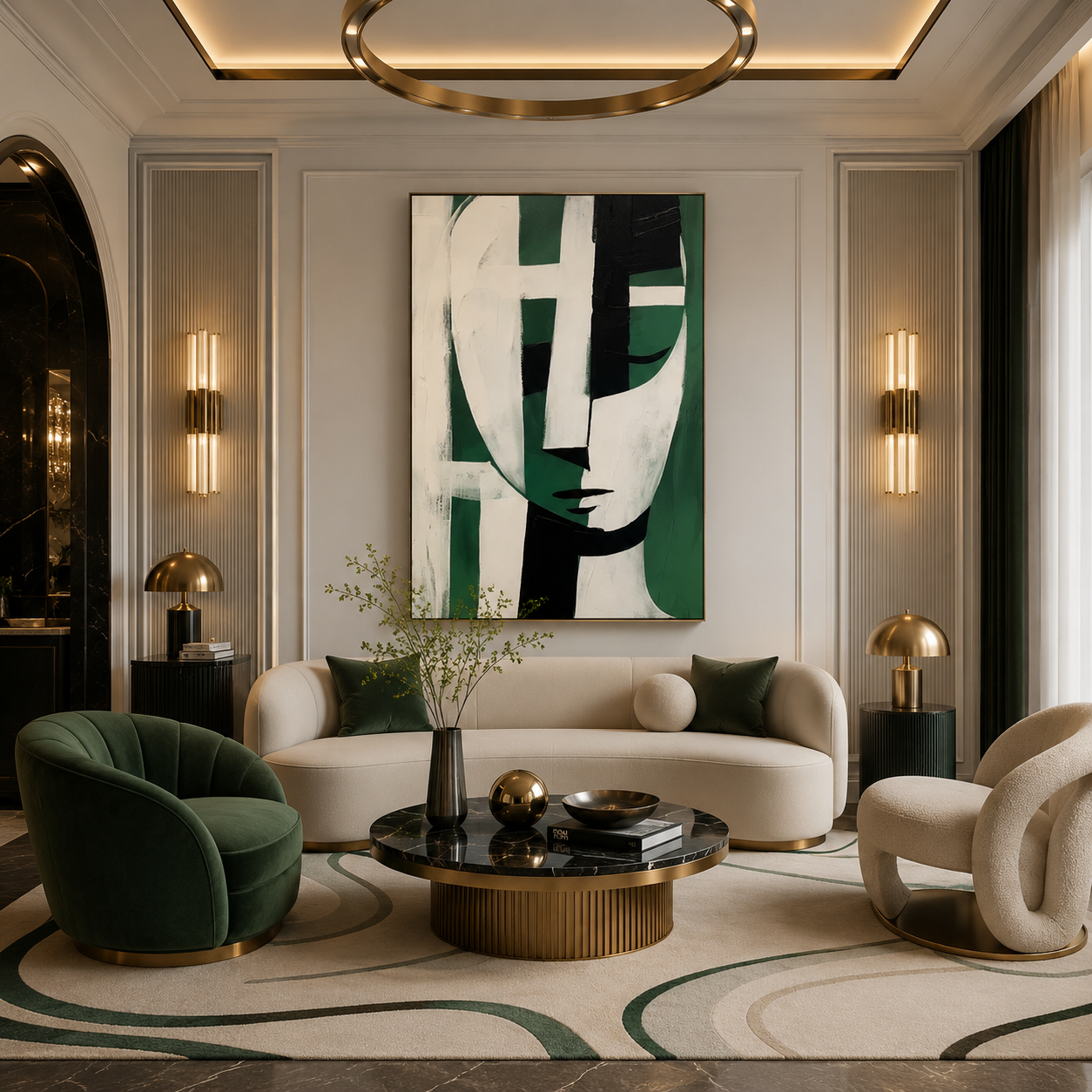 Emerald Persona - hand-painted portrait oil painting on canvas by Realoilart