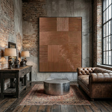Earthen Geometry — hand-painted oil painting on canvas
