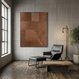 Earthen Geometry — hand-painted oil painting on canvas