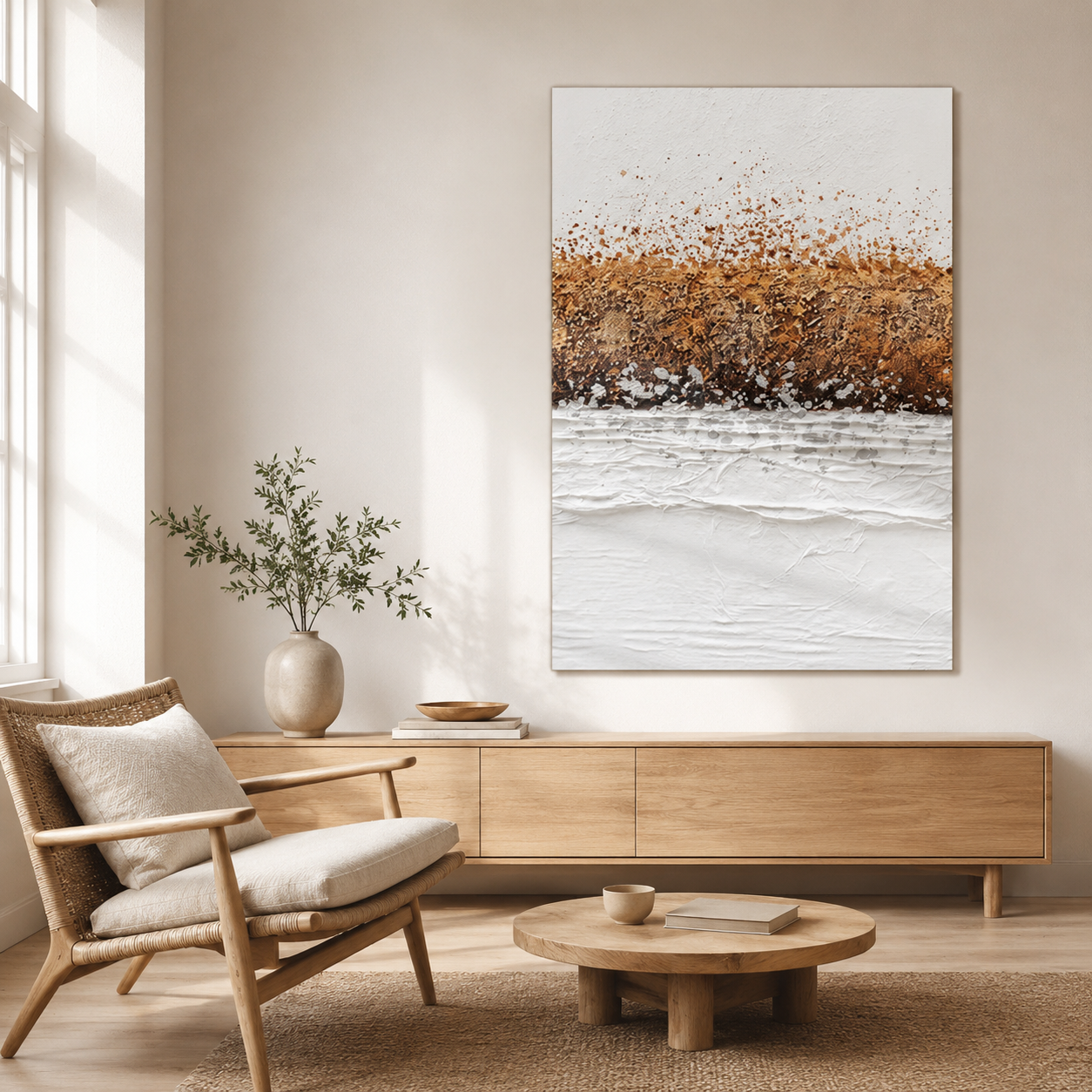 Earthen Horizon - hand-painted landscape oil painting on canvas detail 2 by Realoilart
