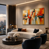 Amber Tide - hand-painted coastal oil painting on canvas detail 4 by Realoilart