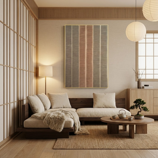 Linear Calm — hand-painted oil painting on canvas