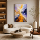 Amethyst Burst abstract oil painting, hand-painted on canvas