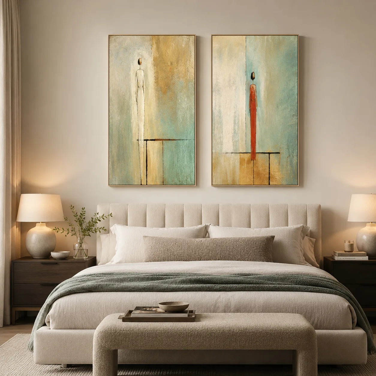 Quiet Sentinels - hand-painted portrait oil painting on canvas by Realoilart