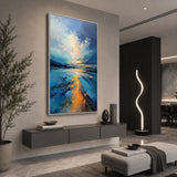 Tidal Glow abstract oil painting, hand-painted on canvas