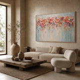 Blossom Cascade abstract oil painting, hand-painted on canvas